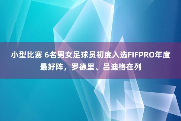 小型比赛 6名男女足球员初度入选FIFPRO年度最好阵，罗德里、吕迪格在列