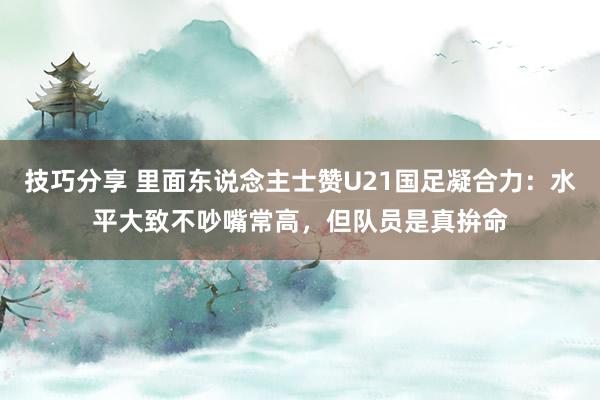 技巧分享 里面东说念主士赞U21国足凝合力：水平大致不吵嘴常高，但队员是真拚命