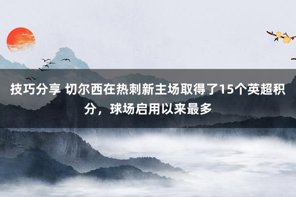 技巧分享 切尔西在热刺新主场取得了15个英超积分，球场启用以来最多