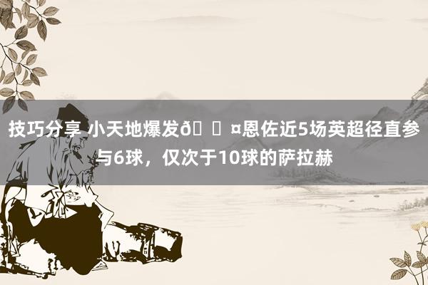 技巧分享 小天地爆发😤恩佐近5场英超径直参与6球，仅次于10球的萨拉赫